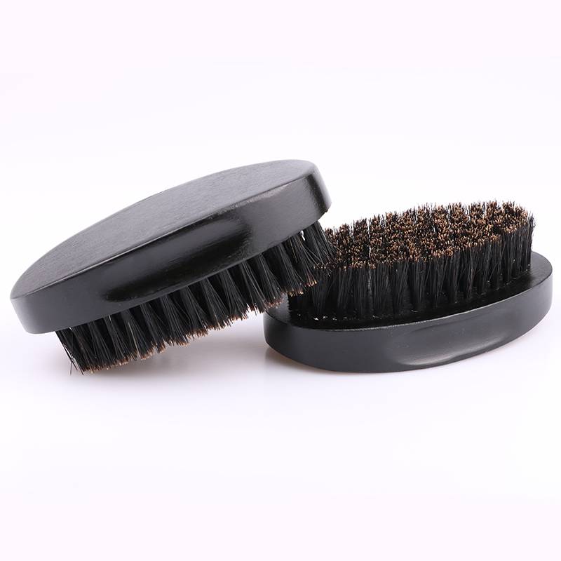 2021 Fashion Black Beard Cleaning Brush Set, Boar Bristle Wood Beard Brush For Men